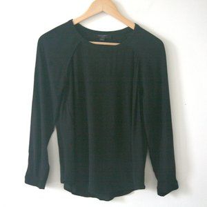 Size XS - ALLSAINTS Women's Black Viscose Vented Shoulder Lucas Top